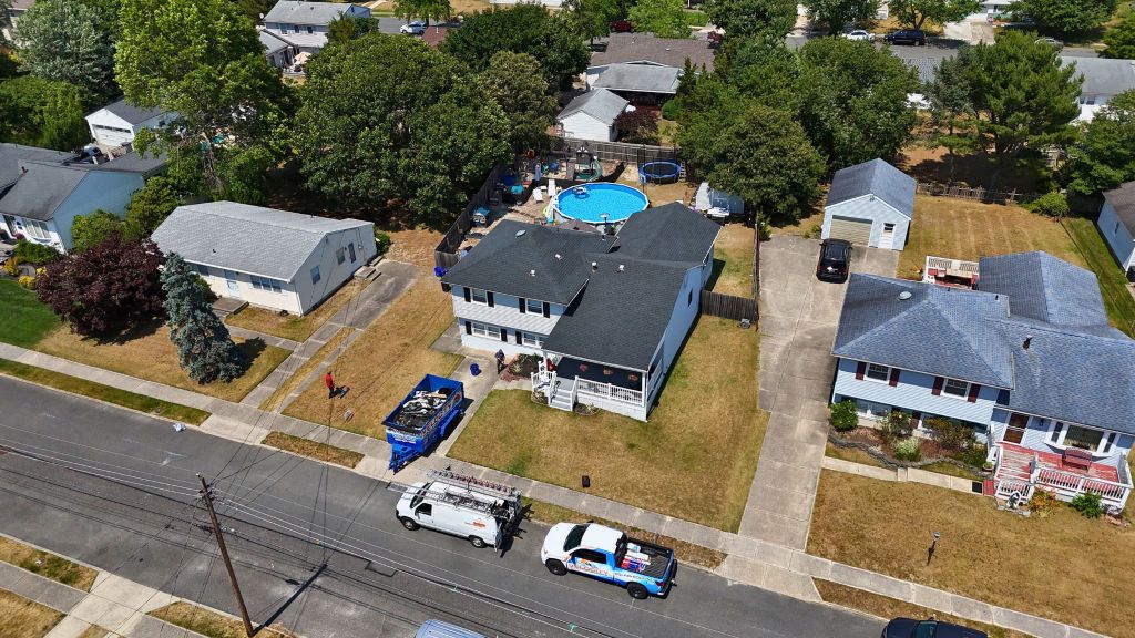 Velocity Roofing crew completing a full roof replacement in South Jersey